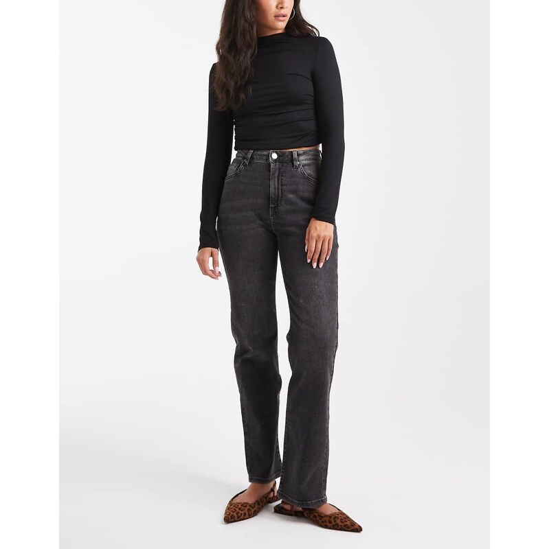 Cotton On curvy stretch straight jean in slate black 110758258