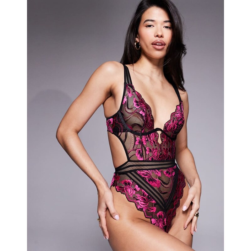 Ann Summers Embracing Bodysuit in black/pink - MULTI 110761549