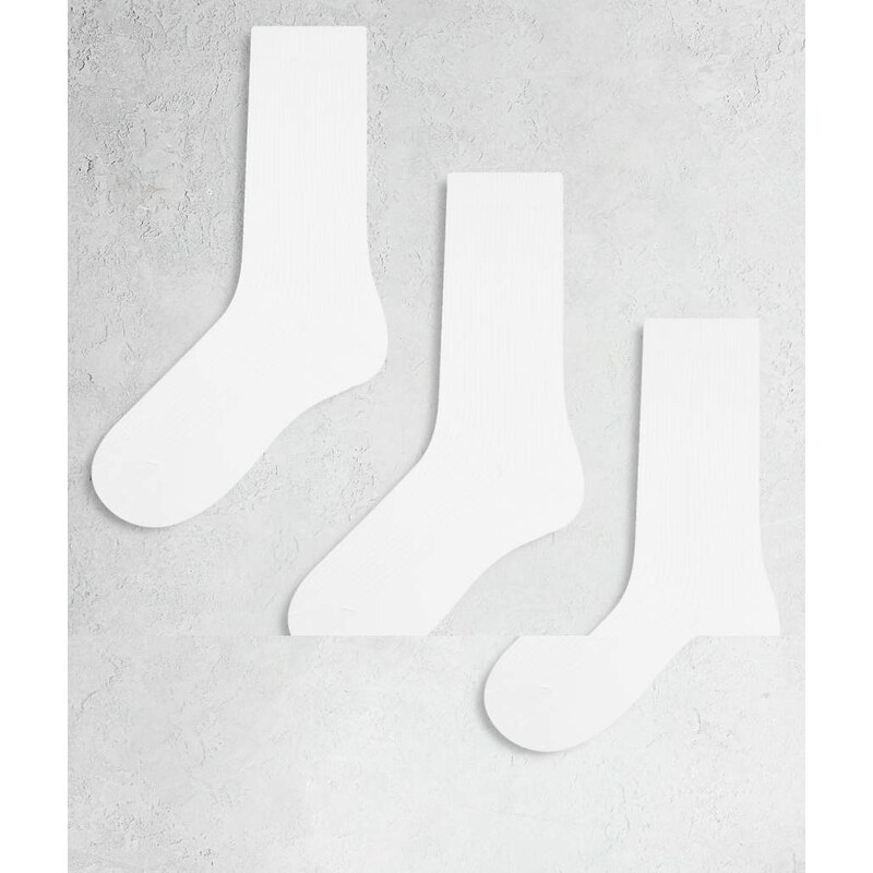 ARKET 3-pack cotton ribbed socks in white 110753830