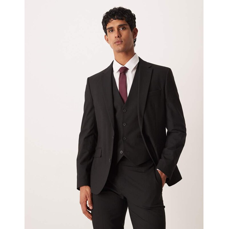 ASOS DESIGN slim suit jacket in black