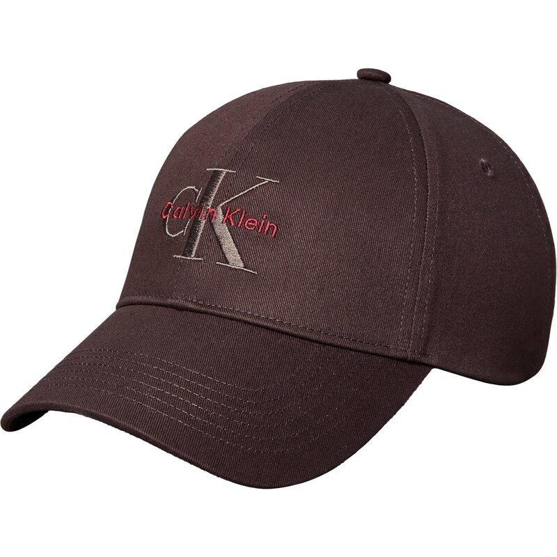 Calvin Klein Kšiltovka hnědá / tmavě hnědá / červená 110760808