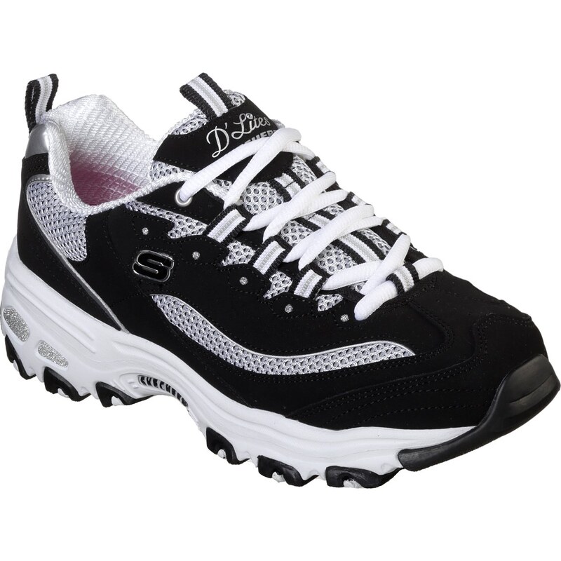 Skechers Ženy DLites - Roam Around Shoes v Černá/Bílý, Velikost