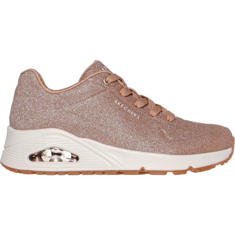 Skechers Ženy UNO - Glitter Bomb Shoes v Růžové Zlato, Velikost