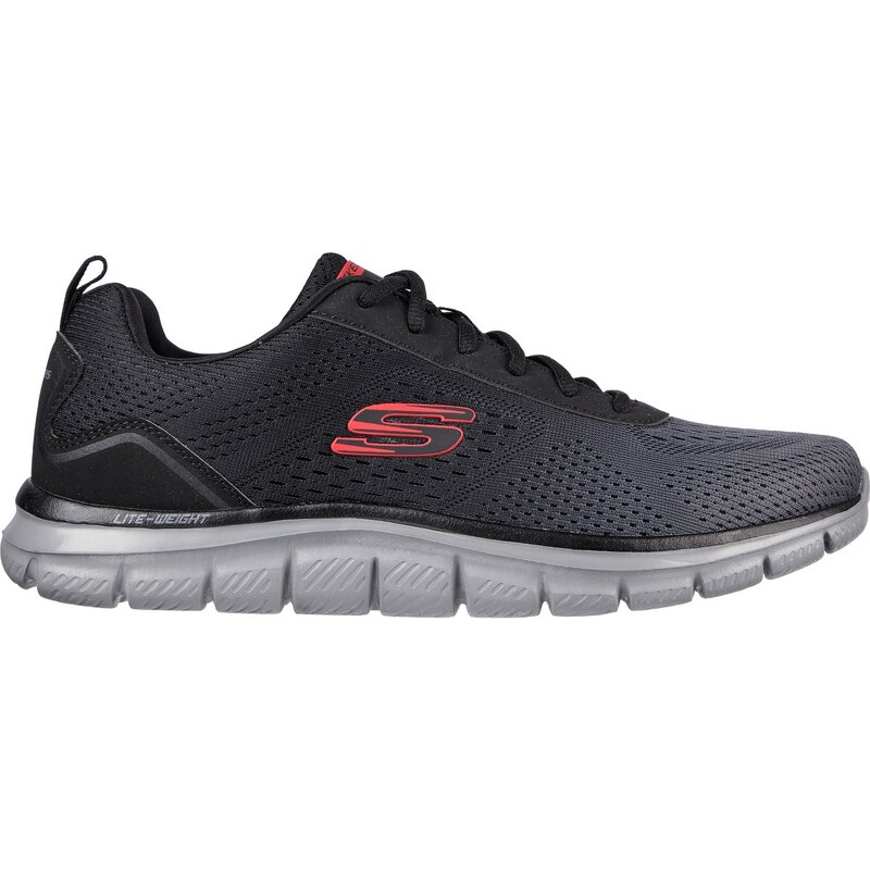Skechers Muži Track - Ripkent Shoes v Cerná/Sedá Uhlíková,