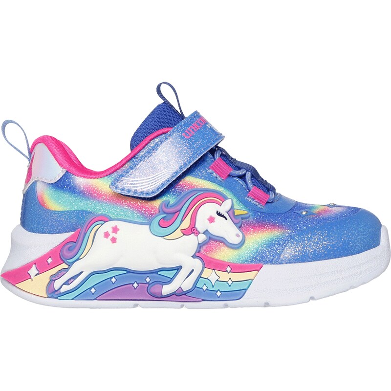 Skechers Dívky S-Lights: Unicorn Chaser Shoes v Modrý, Velikost