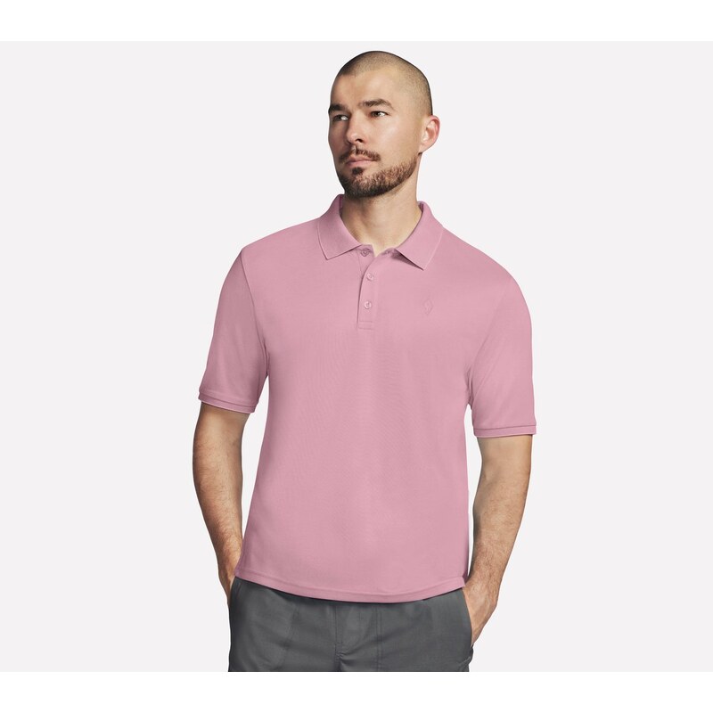 Skechers Muži Off Duty Polo v Šedá/Růžový, Velikost Malý