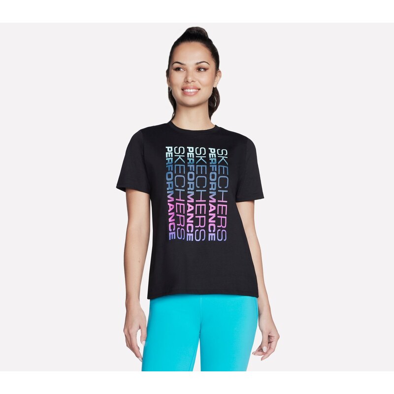 Skechers Ženy Vibrant Glow Short Sleeve tričko v Černá, Velikost XS 110795442