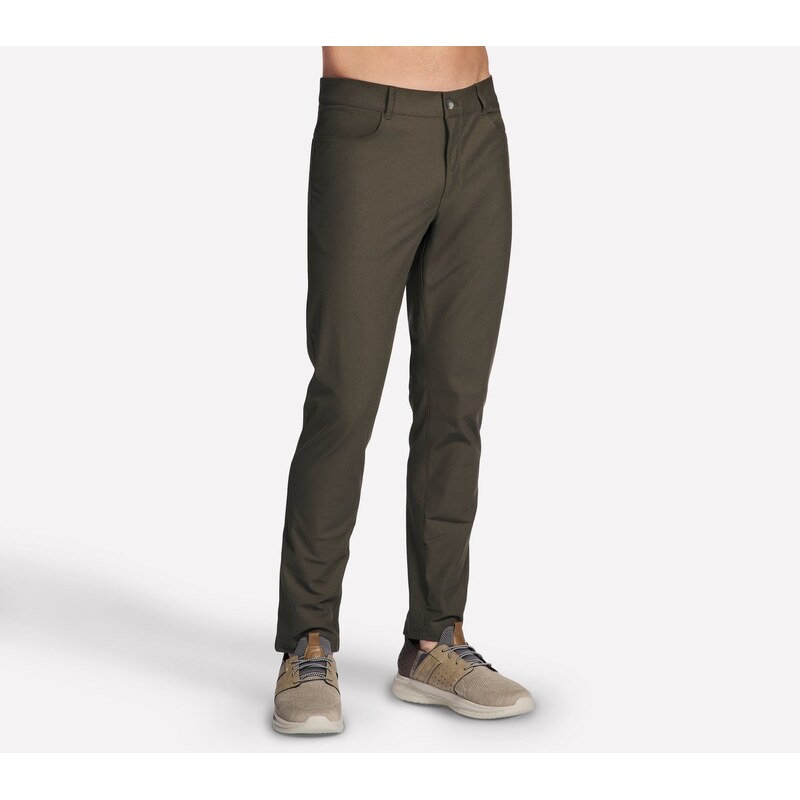 Skechers Muži GO WALK Premium 5 Pocket kalhoty v Hnědý/Olivová