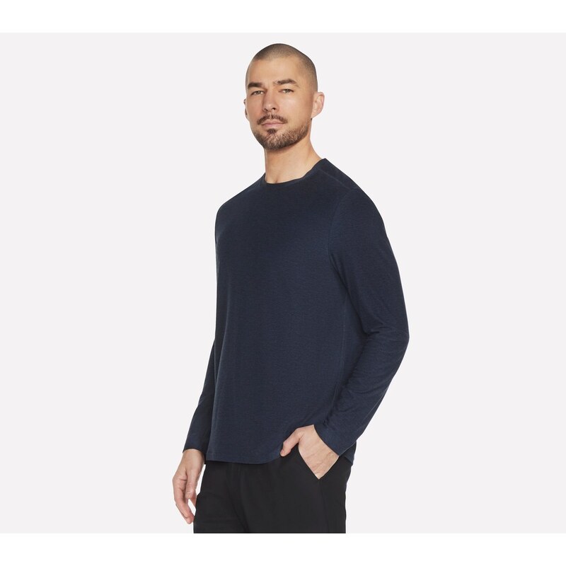 Skechers Muži GO DRI All Day Long Sleeve tričko v Tmave Modrá,
