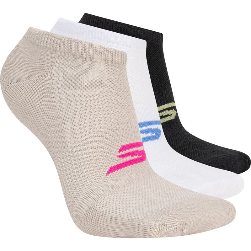 Skechers Ženy 3 Pack No Show Stretch ponožky v Přírodní Barva,