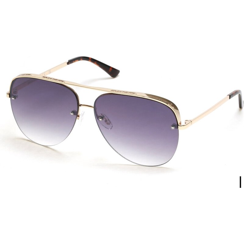 Skechers Semi-Rimless Metal Aviator v Světle Zlatá Barva