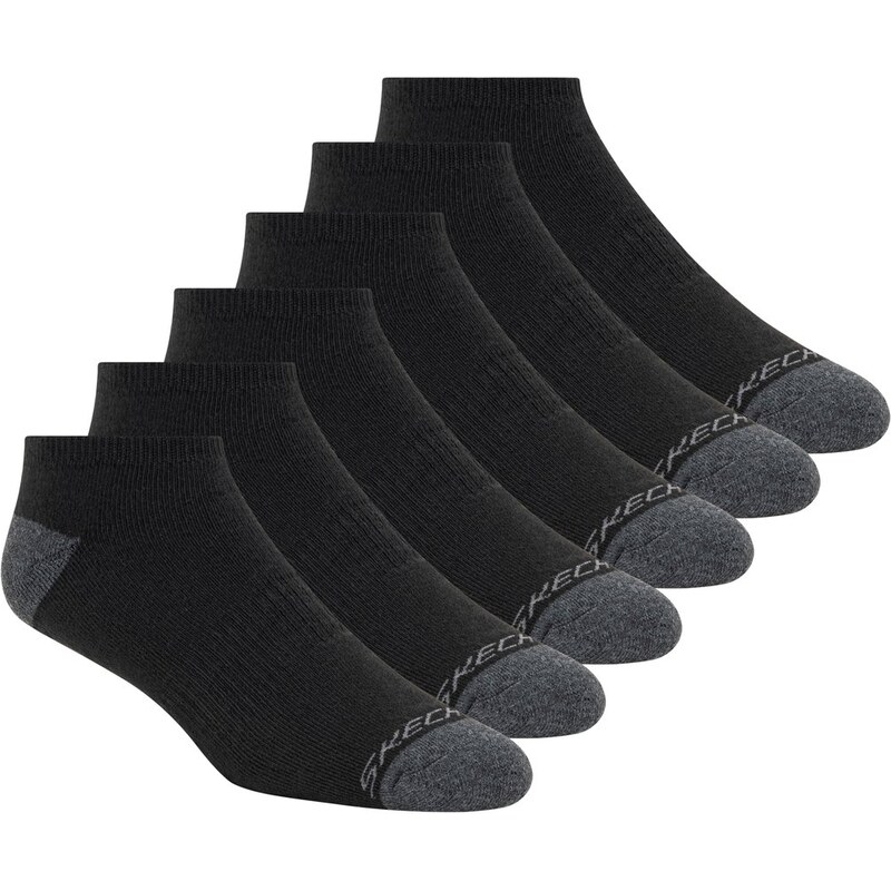 Skechers 6 Pack Walking Low Cut ponožky v Černá, Velikost Velký