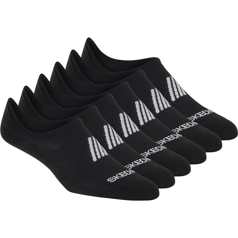 Skechers Ženy Super Soft No Show Liner ponožky - 6 Pack v Černá,