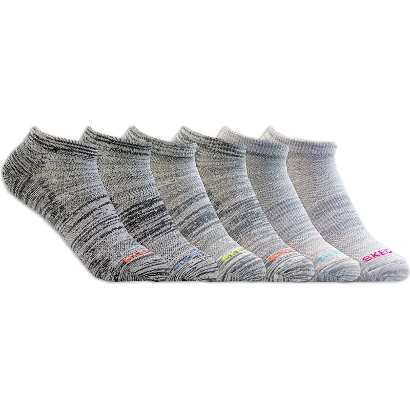 Skechers Ženy 6 Pack Womens Low Cut Sport Stripe ponožky v Šedá,
