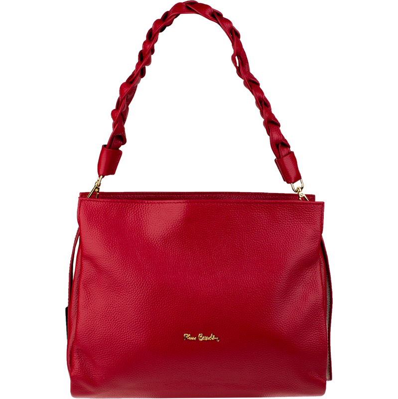 Červená kožená italská crossbody kabelka Pierre Cardin 1921 Rubino 110797521