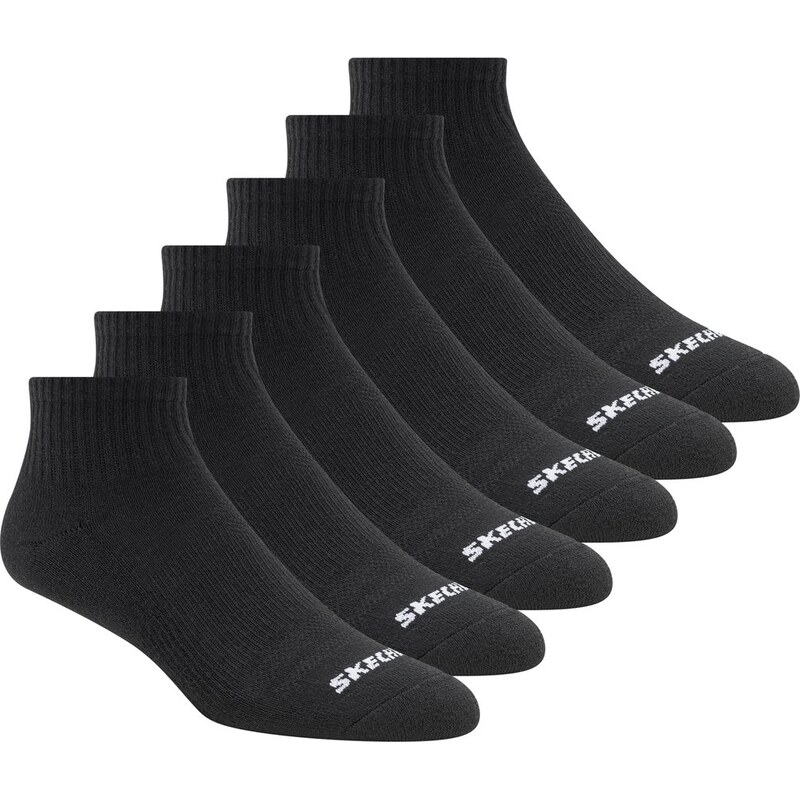 Skechers Ženy 6 Pack Core Quarter Medium ponožky v Černá,