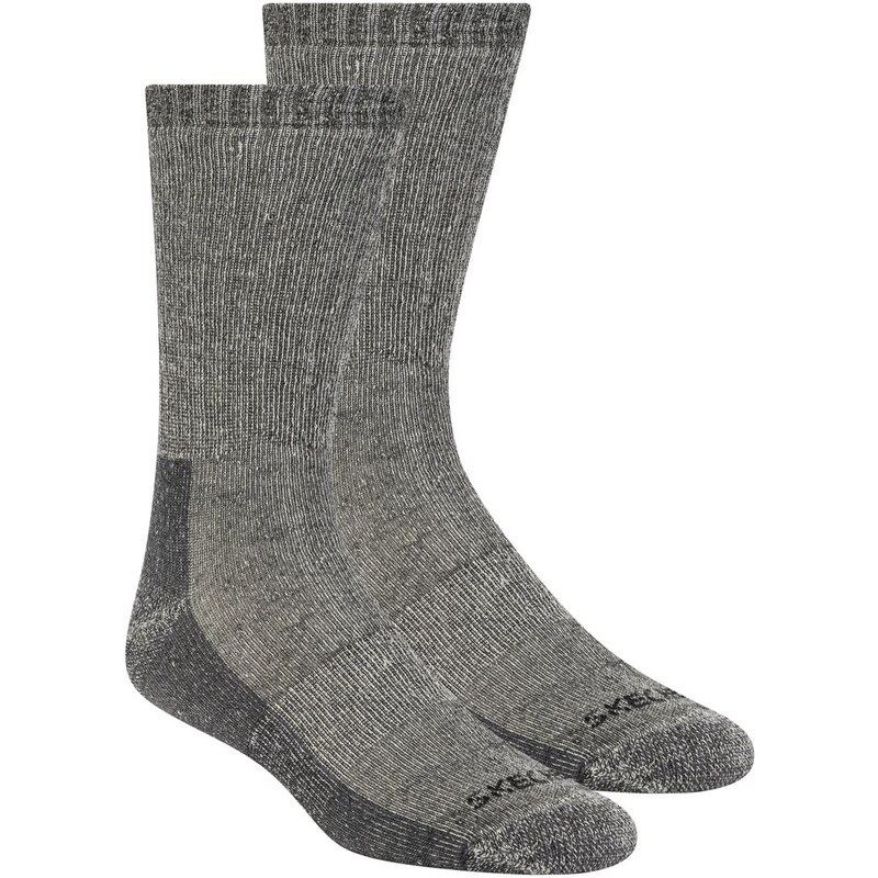 Skechers Muži 2 Pack Mens Crew Wool ponožky v Černá, Velikost