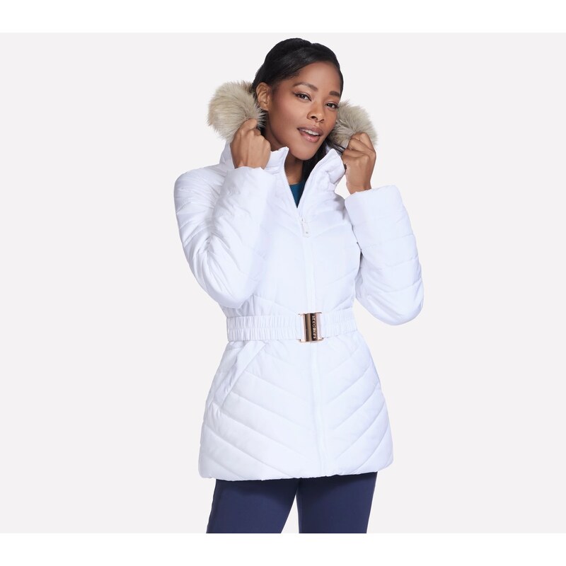 Skechers Ženy On-The-GO GO SHIELD Cozy Fit Belted Parka v Bílý,