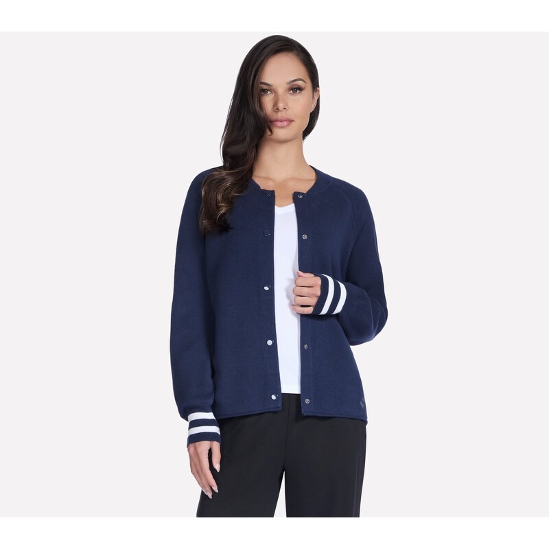 Skechers Ženy GO WALK Reflection Sweater Bomber v Tmave Modrá,