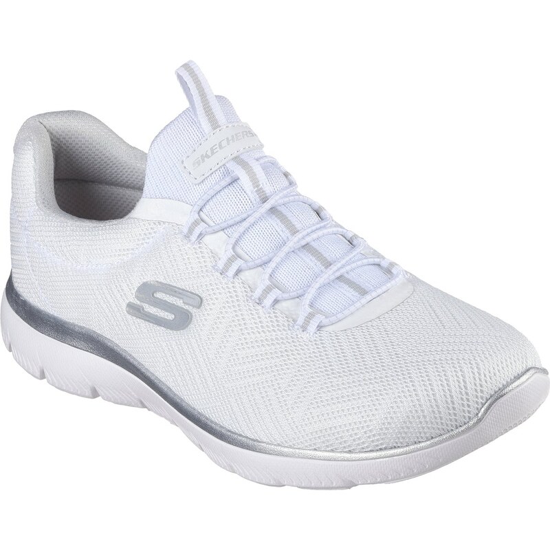 Skechers Ženy Summits - Artistry Chic Shoes v Bílý/Stříbrná, Velikost 40, Vegan
