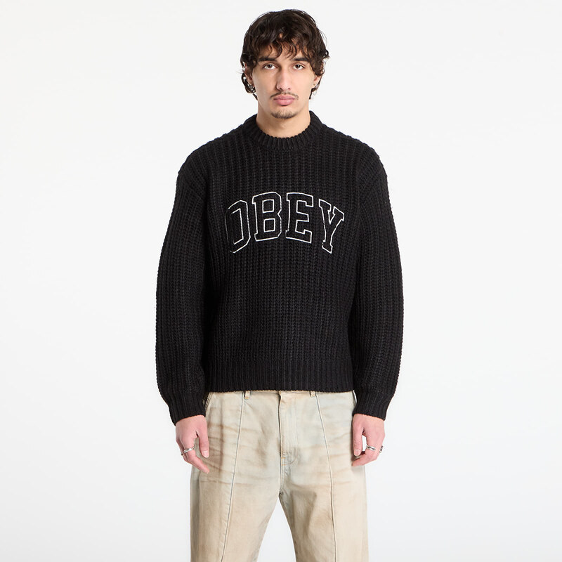 OBEY Clothing Svetr OBEY Collegiate Sweater Black Multi L