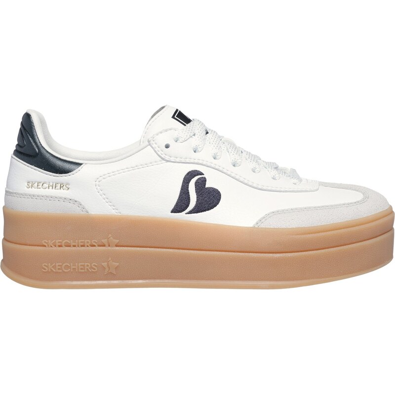 Skechers Ženy Academy HI - Stacked Hearts Shoes v Bílý/Černá,
