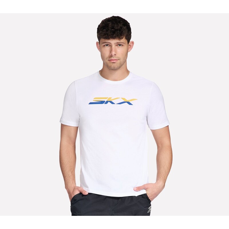 Skechers Muži SKX Short Sleeve tričko v Bílý, Velikost Malý