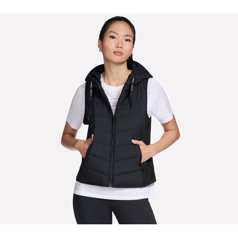 Skechers Ženy Performance Cozy Fit Hooded Vest v Černá, Velikost