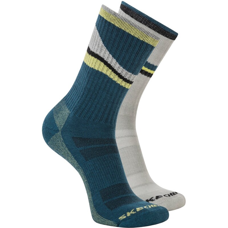 Skechers Muži 2 Pack Mens Crew Trail ponožky v Modrozelená,