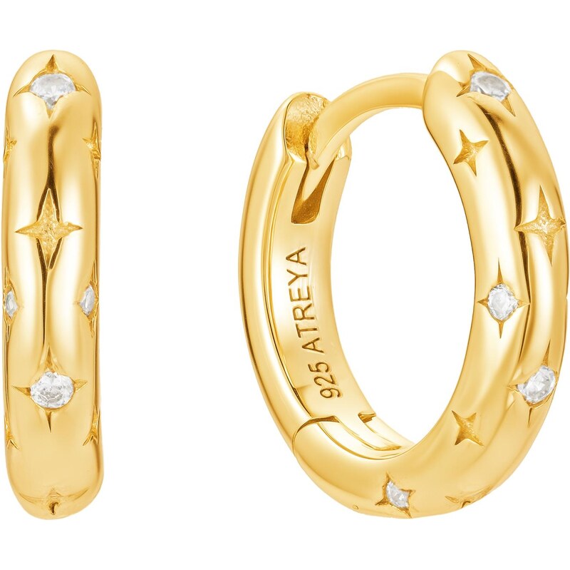 Atreya Stříbrné pozlacené kruhové náušnice Stellar Mini Hoops - 110797680
