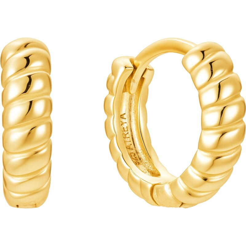 Atreya Stříbrné pozlacené kruhové náušnice Twist Mini Hoops - Prémiová 110797682