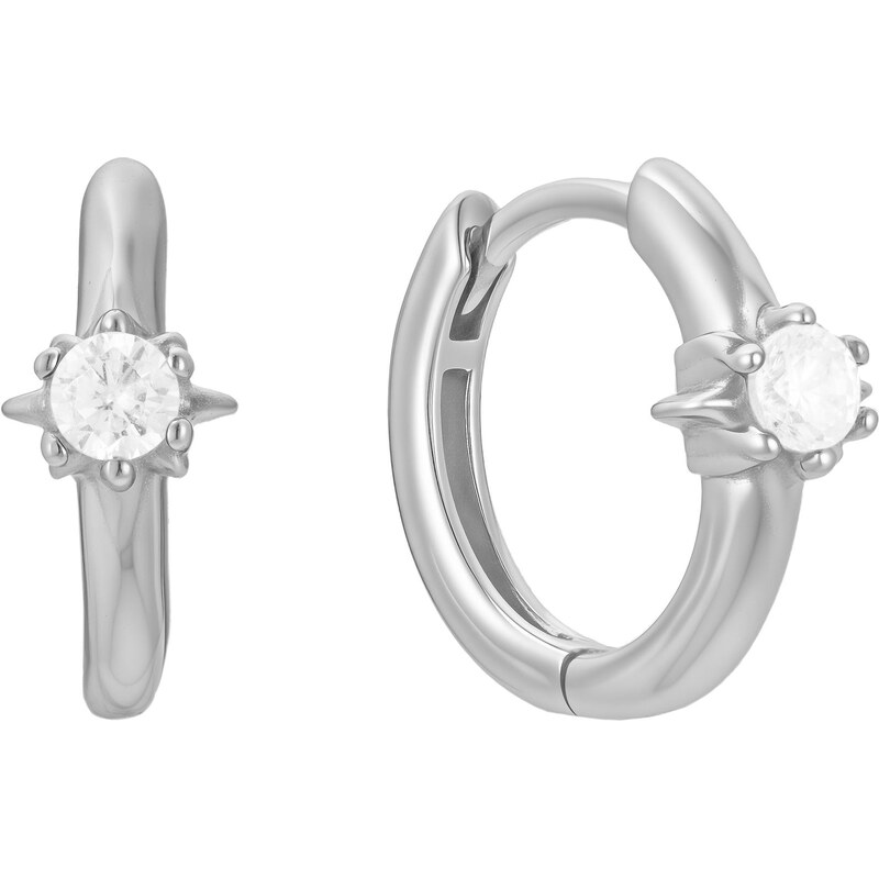 Atreya Stříbrné kruhové náušnice Solitaire Mini Hoops - Prémiová edice 110797683