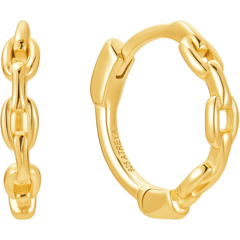 Atreya Stříbrné pozlacené kruhové náušnice Link Mini Hoops - Prémiová 110797685