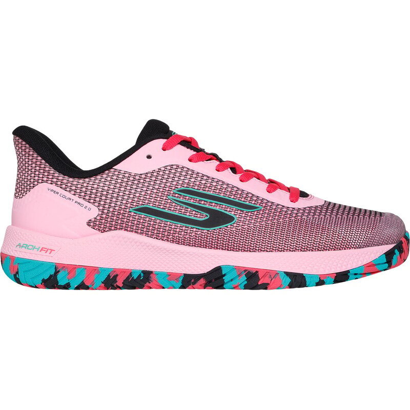 Skechers Muži Viper Court Pro 2.0 Shoes v Růžový/Černá, Velikost