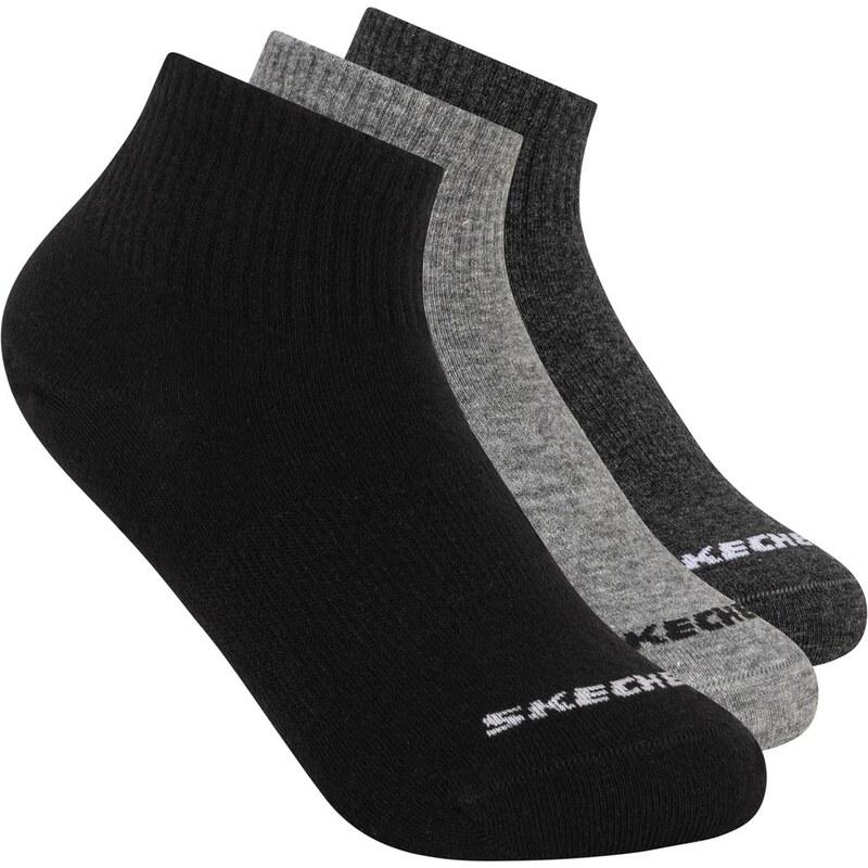 Skechers Chlapci 3 Pack Boys Quarter Crew Cotton ponožky v Černá