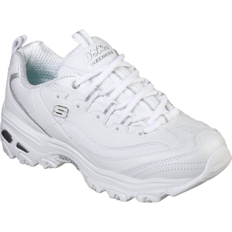 Skechers Ženy DLites - Endless Dream Shoes v Bílý/Stříbrná, Velikost 115732210