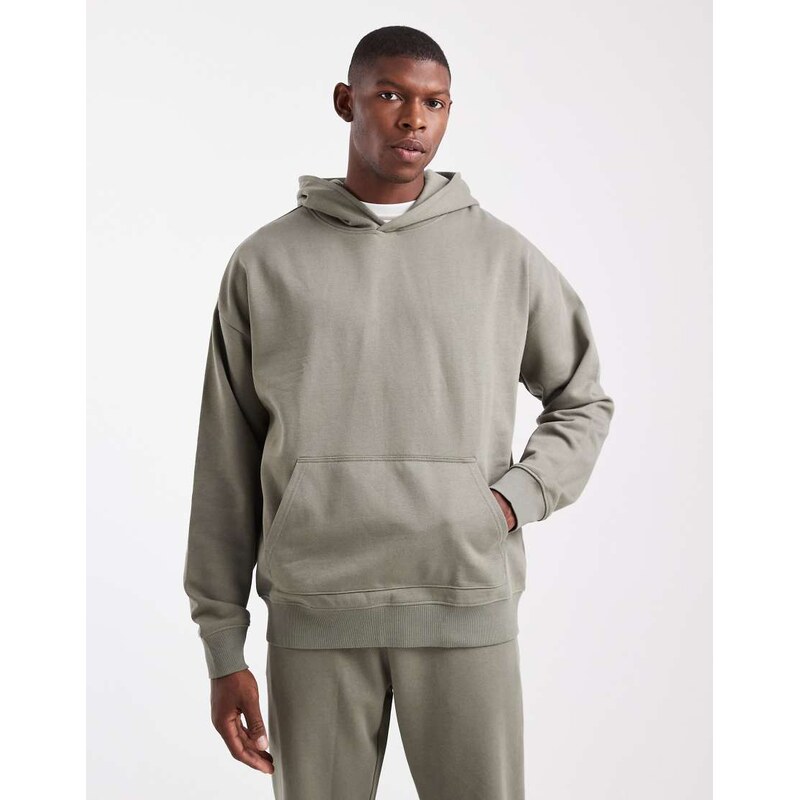 New Look oversized hoodie in light khaki-Green