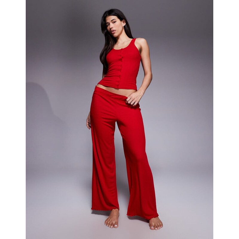Boux Avenue pointelle button pyjama set in red 110799443