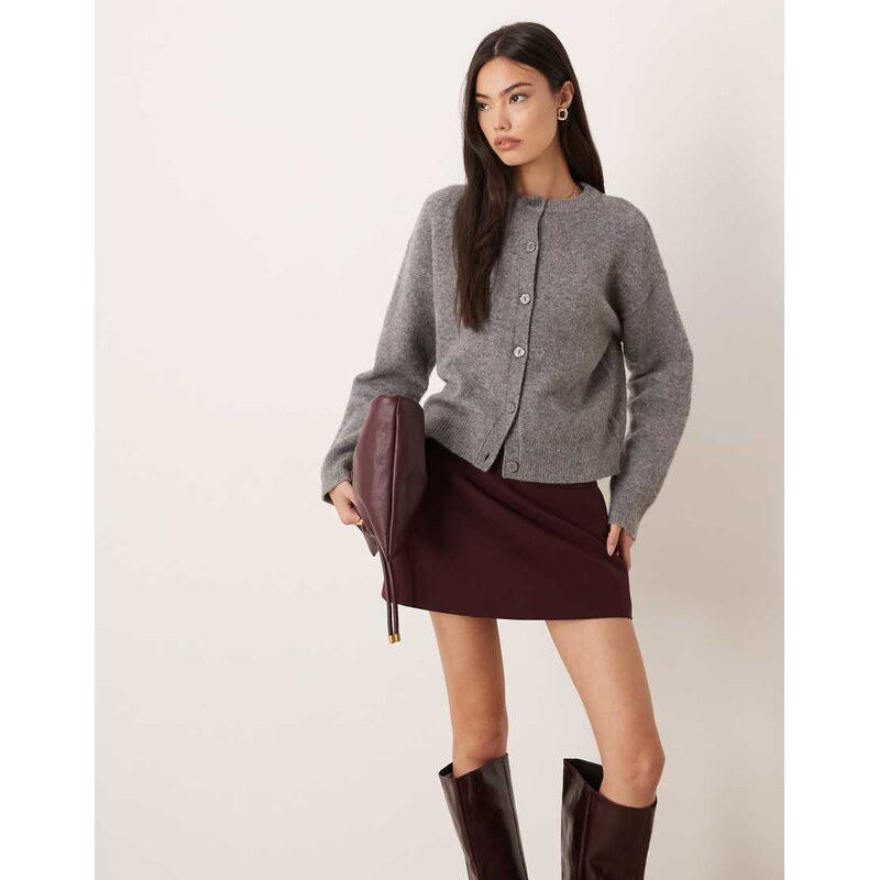 ASOS DESIGN mini skirt with pockets in plum-Red