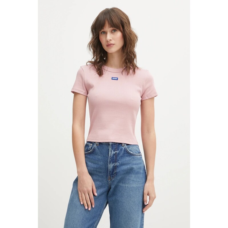 HUGO Blue tričko dámské bavlněné s elastanem Baby Tee_B 110799557