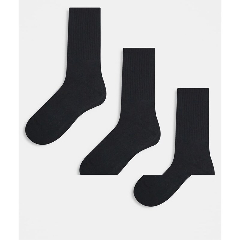 Cotton On 3 pack essential socks in black 110800783