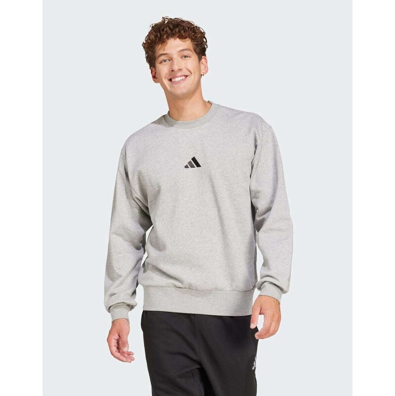 adidas performance Essentials feelcozy fleece sweatshirt in grey