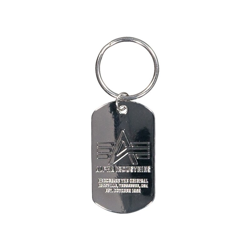 Alpha Industries Klíčenka Dog Tag Key Ring stříbrná 110802149