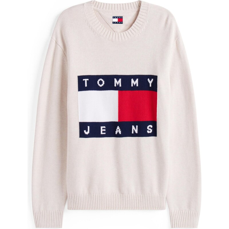 Tommy Jeans Svetr marine modrá / tmavě červená / bílá / barva