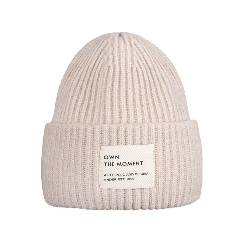 Čepice Ander PURO BEIGE 58 z kašmíru