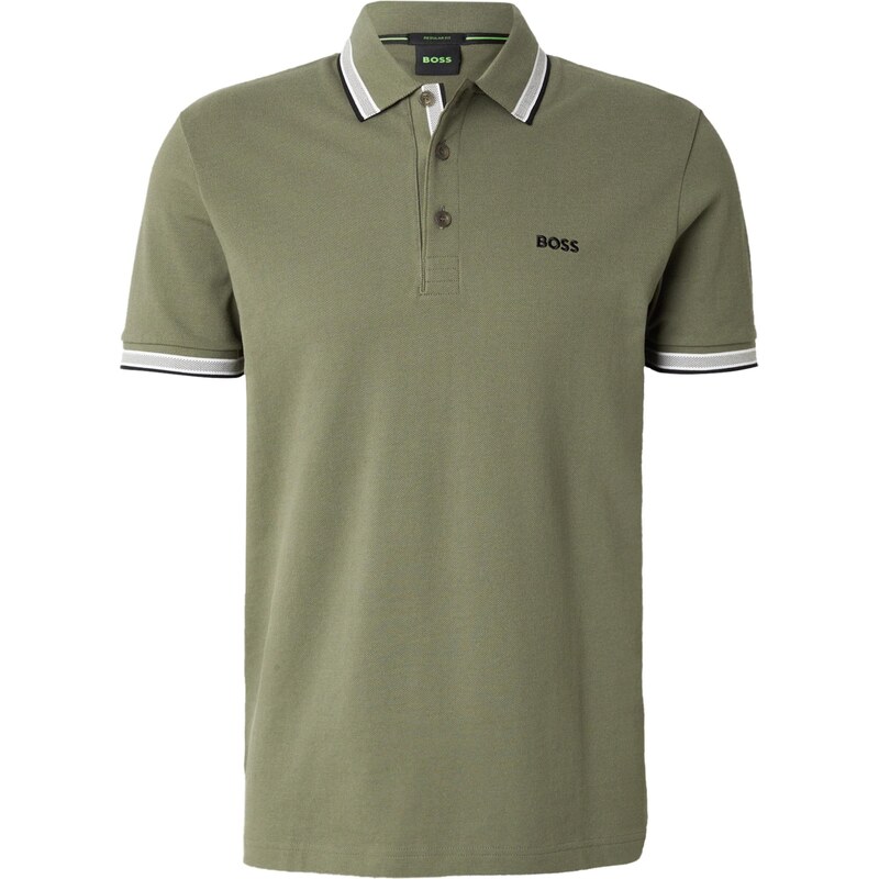 BOSS Tričko Paddy khaki / černá / bílá