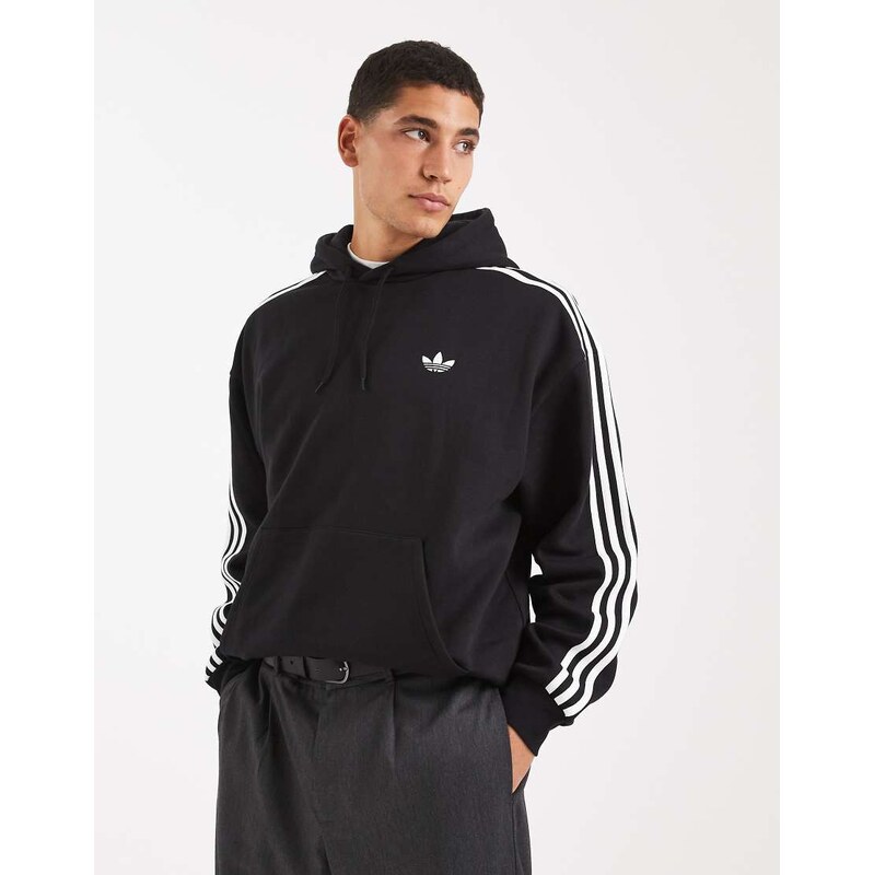adidas Originals Adicolor classics 3-stripes hoodie in black 115504554