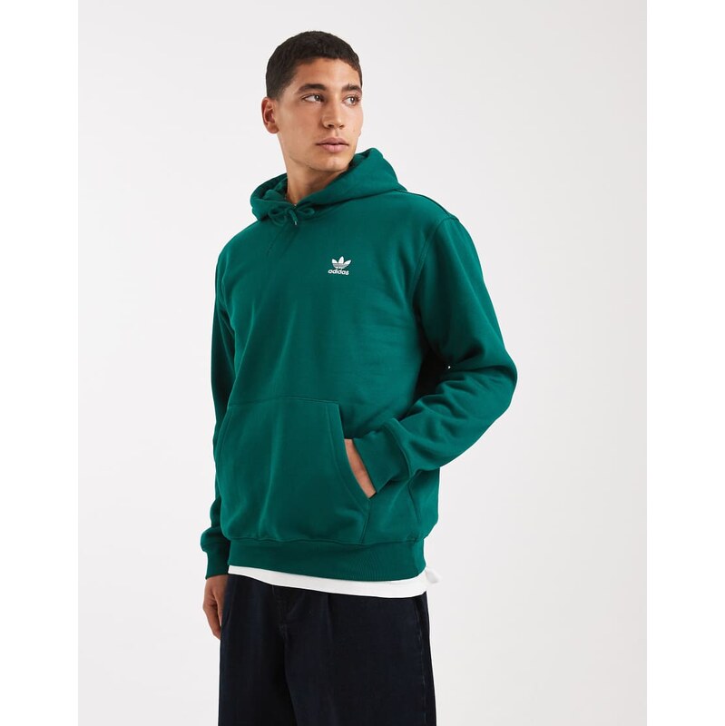 adidas Originals Trefoil essentials loose hoodie in green