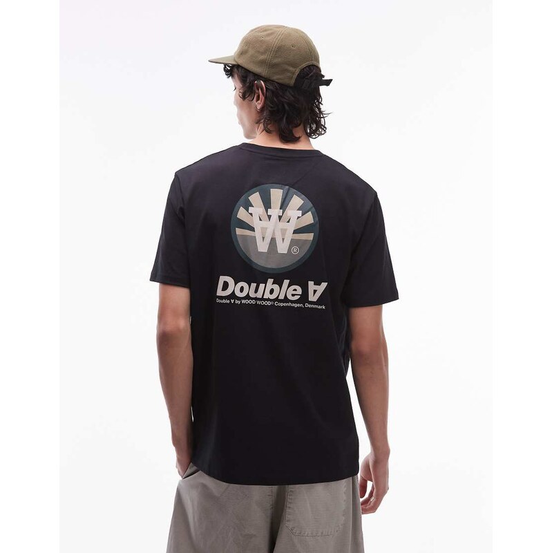 Double A By Wood Wood Ace t-tshirt in black with double sun