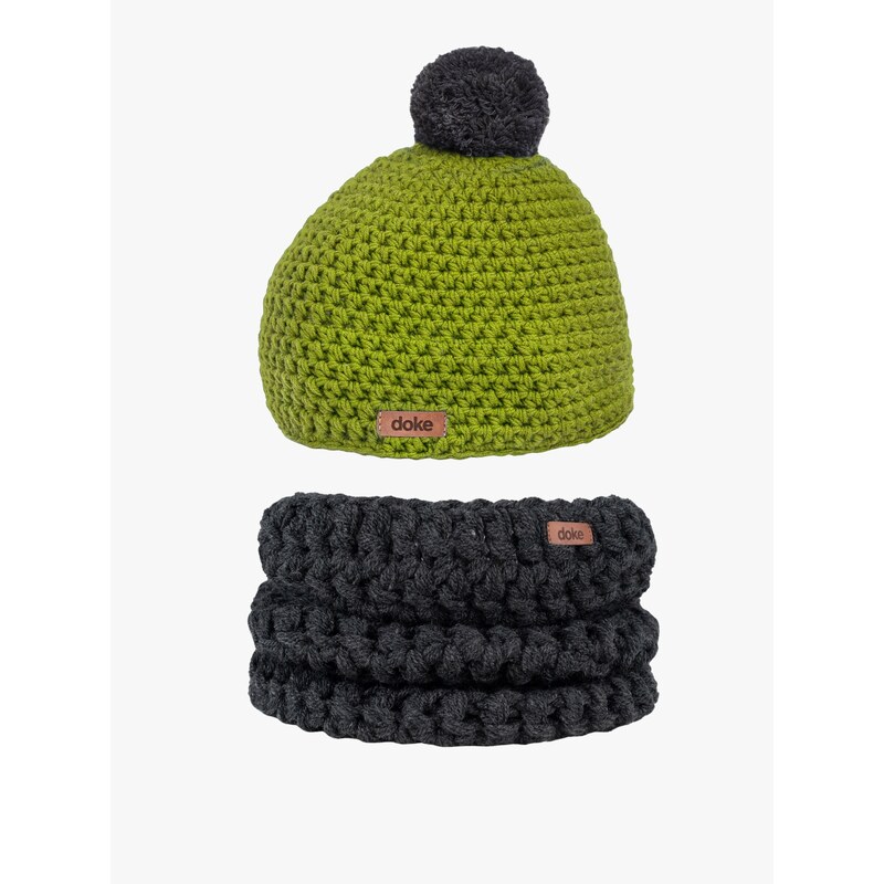 DOKE Set háčkovaný kulich Anyz a nákrčník anthracite L 110814405
